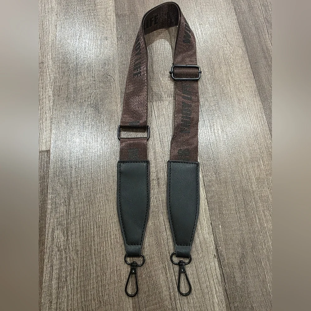 Enjoy Life Motivational Nylon Bag Strap Replacement Pochette Crossbody Y2k Brown